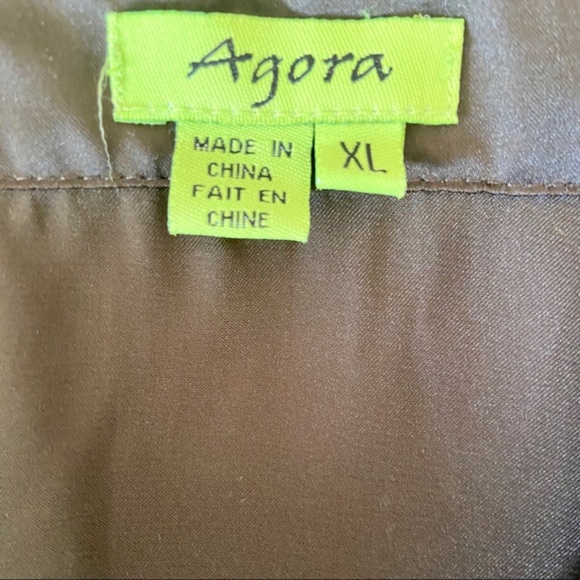 Agora Brown Short Sleeve Blouse - Picture 3 of 3